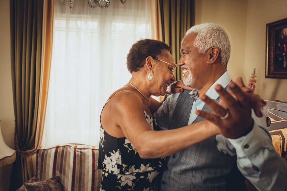 Lovely Elderly Couple Dancing 