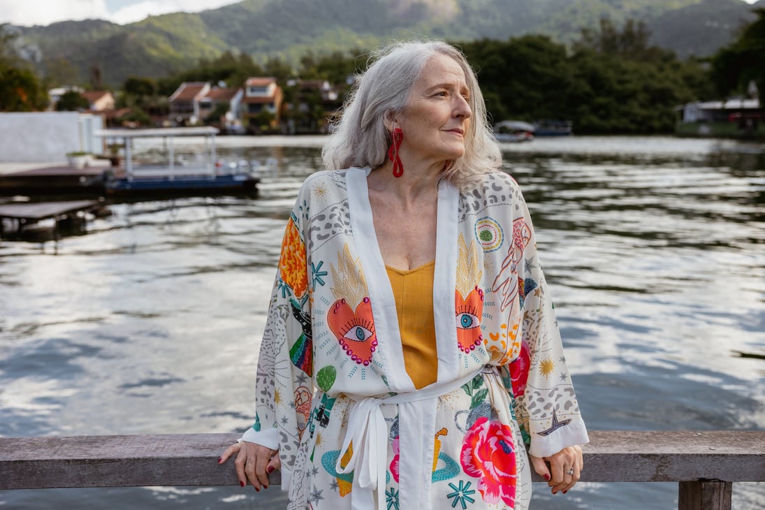 Brazilian Women Portrait of an Older Woman by the Dock