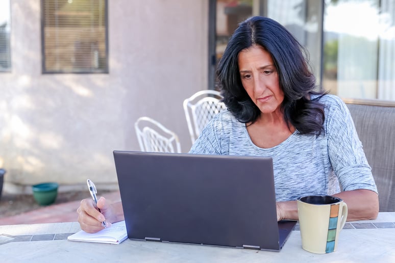 Older woman on laptop